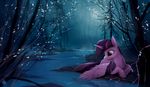  detailed_background equine feathered_wings feathers female feral friendship_is_magic hooves horn lying mammal moon my_little_pony night noctilucent-arts outside purple_feathers solo twilight_sparkle_(mlp) water winged_unicorn wings 