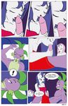  ! anthro anthrofied bed blue_eyes breasts cleavage clothed clothing comic dekomaru dialogue dragon english_text equine facial_hair fellatio female friendship_is_magic fur goatee green_eyes group hair hi_res horn licking male male/female mammal my_little_pony oral penis penis_lick pillow purple_hair purple_scales rarity_(mlp) scales scalie sex spike_(mlp) sweetie_belle_(mlp) text thehotroom tongue tongue_out towel unicorn white_fur 