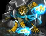  2010 anthro axel_leonard blue_eyes claw_marks claws clothing feline lion male mammal simple_background wargreymon43 
