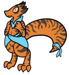  female kobold standing tiger_stripes trout_(artist) 