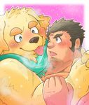  canine cusith dog human kissing male male/male mammal tokyo_afterschool_summoners tongue 