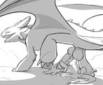  balls bigger_dom blitzdrachin chibisuke claws dragon dragon_drive eyes_closed feral fluffy how_to_train_your_dragon invalid_tag knot lying male male/male on_back oral panting penis size_difference sketch toothless wings 