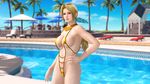  1girl 3d blonde_hair blue_eyes breasts dead_or_alive dead_or_alive_xtreme_3_fortune dead_or_alive_xtreme_beach_volleyball helena_douglas large_breasts long_hair official_art pool solo swimsuit tecmo 
