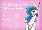  &lt;3 2017 animated anticularpony blush crown english_text equine female feral flower friendship_is_magic grin hair holidays horn jewelry looking_at_viewer mammal multicolored_hair my_little_pony necklace pink_background plant princess_celestia_(mlp) royalty simple_background smile solo text unicorn valentine&#039;s_day 