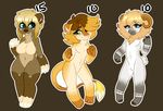  anthro bear breasts caprine chibi featureless_breasts feline female floralfawn group lion looking_at_viewer male mammal nude sheep smile 