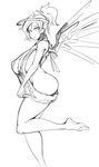  backless_dress backless_outfit barefoot blush breasts clothes_pull commentary_request dress feet_out_of_frame from_side halterneck high_ponytail highres large_breasts light_smile looking_at_viewer looking_to_the_side mechanical_halo mechanical_wings meme_attire mercy_(overwatch) monochrome naked_sweater overwatch plantar_flexion redchicken ribbed_sweater sideboob simple_background sketch solo standing standing_on_one_leg sweater sweater_pull turtleneck turtleneck_sweater virgin_killer_sweater white_background wings 