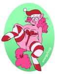  anthro breasts earth_pony energyloop equine female friendship_is_magic horse looking_at_viewer mammal my_little_pony nipple_bulge overweight pinkie_pie_(mlp) pony pussy ribbons smile solo spread_legs spreading 