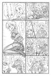  4koma all_fours angry aura bangs bbb_(friskuser) bound bound_arms braid breasts broken_window choke_hold comic commentary crossed_arms crotch_seam darjeeling dark_aura evil_grin evil_smile girls_und_panzer greyscale grin highres kicking kidnapping kneeling long_hair long_sleeves marker md5_mismatch medium_breasts monochrome necktie panties panties_under_pantyhose pantyhose pantyshot pantyshot_(kneeling) parted_bangs pleated_skirt rosehip school_uniform shaded_face sharp_teeth shoes_removed short_hair sitting skirt smile spoken_exclamation_mark st._gloriana's_school_uniform strangling surprised sweat sweater tactical_clothes teeth tied_up translation_request underwear window 