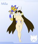  2017 alternate_color antennae anthro anthrofied areola big_breasts black_hair black_skin blue_scales breasts english_text fan_character female feral hair hand_on_hip latiar looking_at_viewer mila_(latiar) milotic navel nintendo nipples nude open_mouth pink_nipples pok&eacute;mon pok&eacute;morph pussy scales shiny_pok&eacute;mon smile solo text video_games white_skin wide_hips yellow_eyes yellow_scales 
