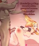  1boy 1girl abs anal areolae artist_name blonde_hair blue_eyes breasts bruise cum cum_in_pussy ganon hair_pull long_hair nail_polish nintendo nipples open_mouth penis pointy_ears princess_zelda pussy rape red_hair restrained saliva spanked spanking the_legend_of_zelda tongue_out uncensored web_address 