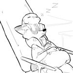 anthro canine clothed clothing dipstick_ears disney duo eyes_closed female fox fur judy_hopps lagomorph lying male mammal monochrome nick_wilde rabbit replytoanons size_difference sleeping these_aren&#039;t_my_glasses zootopia 