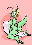  antennae anthro arthropod body_pillow breasts butt clothing energyloop female insect looking_at_viewer mantis panties pillow smile solo underwear 
