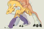  all_fours ambiguous_penetration anthro bent_over claws digimon doggystyle drooling duo female filthypally from_behind_position fur headless_male human male mammal nude panting penetration renamon saliva sex simple_background tongue yellow_fur 