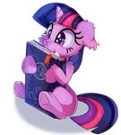  2017 book cute equine female fluffy friendship_is_magic hair horn mammal my_little_pony purple_eyes purple_hair sitting solo thediscorded twilight_sparkle_(mlp) unicorn young 