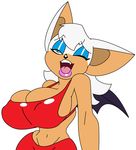  2016 anthro bat big_breasts bigdad breasts cleavage clothed clothing female huge_breasts mammal rouge_the_bat smile solo sonic_(series) 