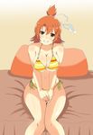  1girl bikini breasts fuma_(senran_kagura) pillow senran_kagura solo tagme 
