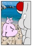  balls beach lagomorph male mammal masturbation pig porcine rabbit seaside sweat unknown_(disambiguation) 