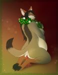  anthro anus breasts canine christmas dildo female holidays kneeling looking_at_viewer mammal masturbation nipples penetration pig_(artist) pregnant sex_toy smile solo vaginal vaginal_penetration 