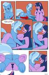  anthro anthrofied anus blue_fur blue_hair blue_nipples blush bottomless breasts butt camel_toe close-up clothed clothing comic cutie_mark dekomaru dialogue drooling duo english_text equine eye_contact eyes_closed female female/female french_kissing friendship_is_magic fur hair hi_res hooves horn kissing kneeling looking_down looking_up mammal multicolored_hair my_little_pony nightgown nipples nude on_top open_mouth panties pubes purple_fur purple_hair purple_nipples pussy raised_tail romantic_couple saliva shirt side_boob simple_background sitting surprise text thehotroom tongue tongue_out topless trixie_(mlp) twilight_sparkle_(mlp) two_tone_hair underwear undressing unicorn white_background 