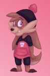  2017 brown_fur clothing fur itoruna kangaroo mammal marsupial pink_eyes 