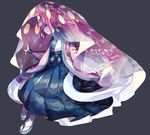 bad_id bad_pixiv_id black_nails floral_print full_body gen_6_pokemon inkay japanese_clothes lemming_no_suana male_focus nail_polish outstretched_hand personification pokemon sandals sideways_glance solo standing veil 
