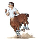  centaur clothing equine equine_taur gallop headband horse human james justaholmesboy male mammal multi_leg multi_limb pointy_ears running shirt taur wristband 