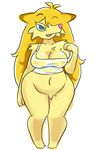  anthro autumn_wheat blonde_hair breasts clothed clothing female fur hair lemming mammal minus8 navel nipples open_mouth rodent simple_background solo yellow_fur 