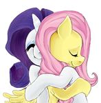  duo equine female fluttershy_(mlp) friendship_is_magic horn horse hug mammal my_little_pony pony rarity_(mlp) simple_background unicorn unknown_artist white_background 