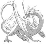  blitzdrachin claws cum dragon fangs feral male penis pinup pose smaug solo tongue tongue_out 