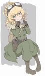  full_body goggles goggles_on_head ina_(gokihoihoi) military military_uniform solo tanya_degurechaff uniform youjo_senki 