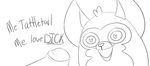  &lt;3 &lt;3_eyes 2017 black_and_white dialogue english_text mammal monochrome open_mouth penis simple_background sketch tattletail tattletail_(character) tattletail_(species) text unnecessaryfansmut what white_background 