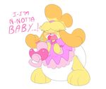  animal_crossing blush canine diaper dog eyes_closed female frilly fur infantilism isabelle_(animal_crossing) mammal nintendo open_mouth pacifier sir-dancalot solo video_games yellow_fur 