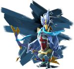  blue_feathers bow_(weapon) full_body green_eyes no_humans revali rito solo the_legend_of_zelda the_legend_of_zelda:_breath_of_the_wild transparent_background weapon 