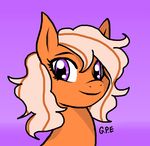  cute digital_media_(artwork) earth_pony equine fan_character female feral friendship_is_magic fur ginae hair head_shot horse looking_at_viewer mammal multicolored_hair my_little_pony orange_fur pony pumpkin_spice_(ginae) purple_eyes simple_background smile solo two_tone_hair 