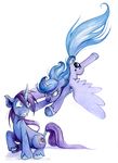  blue_eyes duo equine eyelashes fan_character female feral friendship_is_magic hooves horn male mammal miszasta my_little_pony princess_luna_(mlp) simple_background smile unicorn white_background winged_unicorn wings 