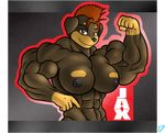  2017 abs anthro biceps big_breasts breasts canine clothed clothing dog female flexing jax_the_bat looking_at_viewer mammal mohawk muscular muscular_female navel nipples nude rottweiler smile solo stx70 topless 