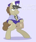 acstlu blue_eyes brown_fur brown_hair clothing dick_in_a_box equine friendship_is_magic fur hair horse male mammal my_little_pony post_haste_(mlp) solo suggestive undressing 