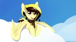  blonde_hair brown_eyes brown_hair cloud equine fan_character female feral hair hooves mammal my_little_pony open_mouth pegasus smile solo underpable wings 