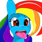  anthro equine female friendship_is_magic hair horse long_hair mammal my_little_pony pony rainbow_dash_(mlp) shittyfurrypron solo species: surprise tongue tongue_out 