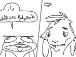  anthro dialogue disney duo female humor judy_hopps lagomorph male mammal max_midnight monochrome rabbit speech_bubble teeth text the_weaver tongue tongue_out zootopia 