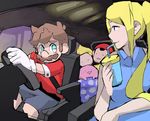  3boys aqua_eyes bare_arms blonde_hair brown_hair car car_interior closed_eyes crossover cup drinking_straw driving drooling facial_hair gloves ground_vehicle hat highres holding holding_cup kirby kirby_(series) long_hair looking_at_another lucas mario mario_(series) metroid mother_(game) motor_vehicle multiple_boys mustache ness no_hat no_headwear ponytail samus_aran shirt short_hair short_sleeves shorts sitting sketch sleeping sleeveless smile steering_wheel super_mario_bros. super_smash_bros. uroad7 wing_collar 