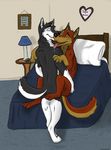  anthro bed canine dog fur holidaypup jovo kylewolf73 male male/male mammal on_bed open_mouth penetration sex speedings tongue 