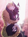  2017 anthro black_fur black_spots breast_grab breasts canine cheek_tuft cheetah curtains duo embrace eyes_closed feline female fennec fox fur hair hand_on_breast inner_ear_fluff lighting male male/female mammal neck_tuft nipples nude ouk pink_nipples romantic_couple spots spotted_fur tuft tymid_(character) white_fur white_hair yellow_fur 