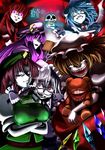  :&lt;&gt; :3 :d ascot bat_wings beret blonde_hair blue_hair book bow braid breasts china_dress chinese_clothes colorized commentary_request crazy crazy_eyes dress fangs flandre_scarlet glowing glowing_eyes hair_bow hair_ornament hat head_wings hong_meiling horror_(theme) izayoi_sakuya jewelry knife knife_to_throat koakuma maid_headdress mob_cap multiple_girls necktie nose_bubble open_book open_mouth parody patchouli_knowledge puffy_sleeves purple_eyes purple_hair red_eyes red_hair red_neckwear red_ribbon remilia_scarlet ribbon roman_numerals sharp_teeth short_hair short_sleeves side_ponytail skull sleeping sleeping_upright smile star star_hair_ornament stuffed_animal stuffed_toy style_parody teddy_bear teeth the_embodiment_of_scarlet_devil touhou twin_braids v-shaped_eyebrows warugaki_(sk-ii) wings 