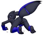  anthro aogami black_fur bridal_gauntlets clothing eeveelution female fingering firenor fur looking_back masturbation nintendo nude pok&eacute;mon pussy_juice rear_view simple_background solo umbreon vaginal vaginal_fingering video_games white_background 