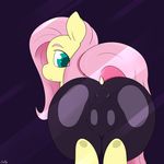  2015 clothing dock edit equine female feral fluttershy_(mlp) friendship_is_magic fur hair looking_at_viewer mammal my_little_pony pegasus pink_hair rubber solo wings yellow_fur zoarity 