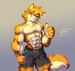  2017 abs anthro biceps canine clothed clothing male mammal muscular topless wolfmalro 