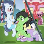  2017 animal_genitalia animal_penis ass_up black_hair blonde_hair blush cheerilee_(mlp) cub cum cum_in_mouth cum_inside cutie_mark dinky_hooves_(mlp) earth_pony equine equine_penis erection fan_character fellatio female feral friendship_is_magic green_eyes group group_sex hair horse male male/female mammal my_little_pony niggerfaggot oral outside pegasus penis pony rumble_(mlp) sex shady_daze_(mlp) tongue tongue_out unimpressed wings young 