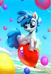  2017 balloon blue_eyes blue_theme cutie_mark equine floating friendship_is_magic horn imalou male mammal my_little_pony party_favor_(mlp) solo unicorn 