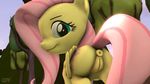  2017 3d_(artwork) animal_genitalia animated anus blue_eyes butt cutie_mark digital_media_(artwork) equine feathers female fluttershy_(mlp) friendship_is_magic godoffury hair horse long_hair looking_at_viewer looking_back mammal my_little_pony nude pegasus pink_hair pony pussy smile solo source_filmmaker wings 